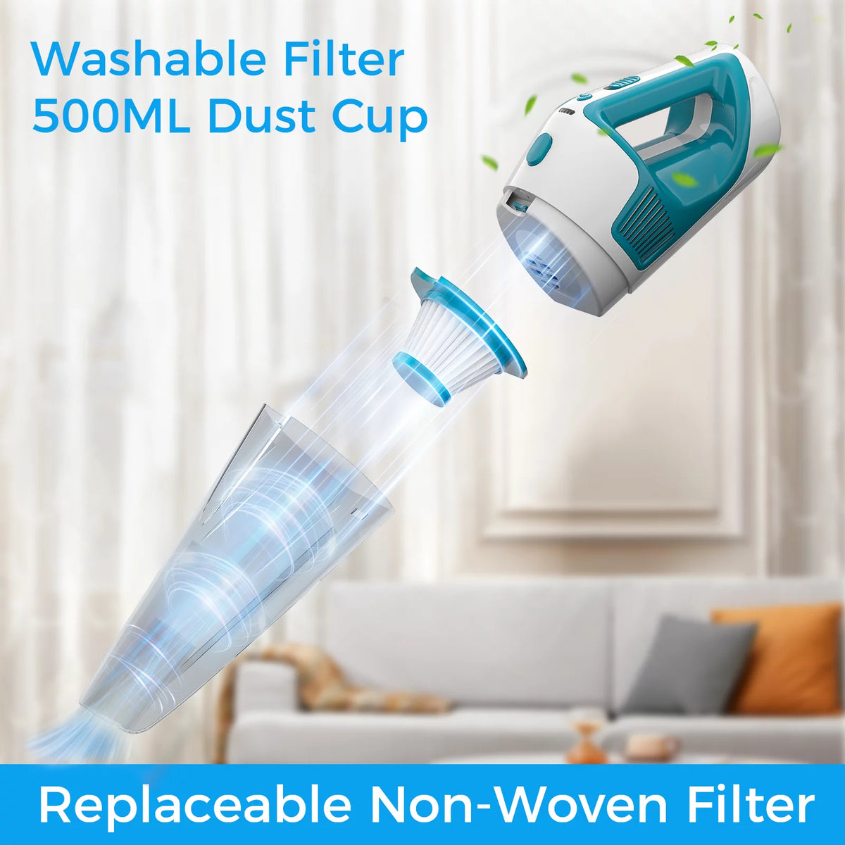 Handheld Cordless Vacuum with 8.5Kpa Cyclonic Suction D31816