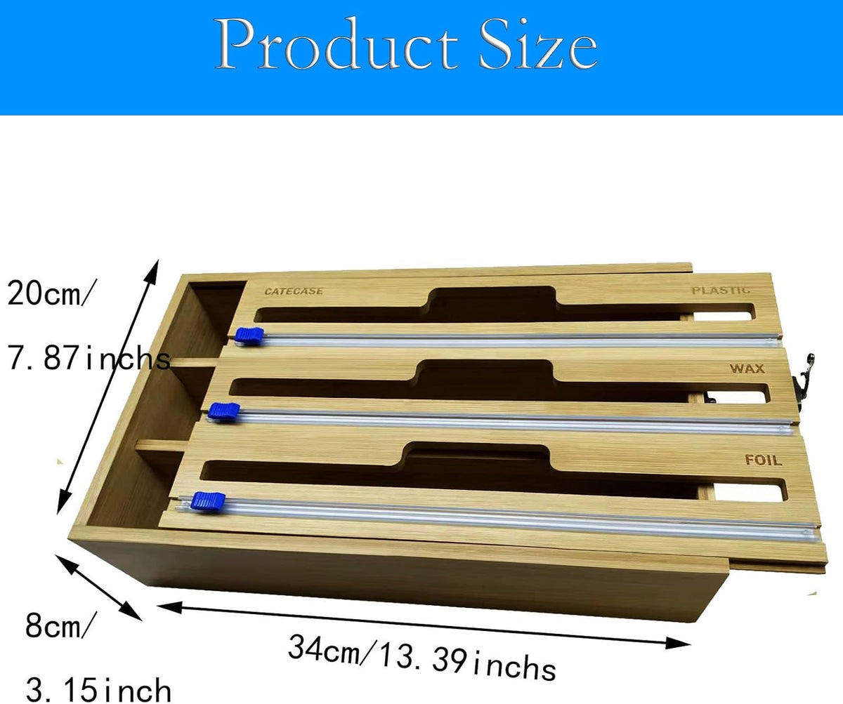 3 in 1 Plastic Wrap Dispenser with Slide Cutter O928