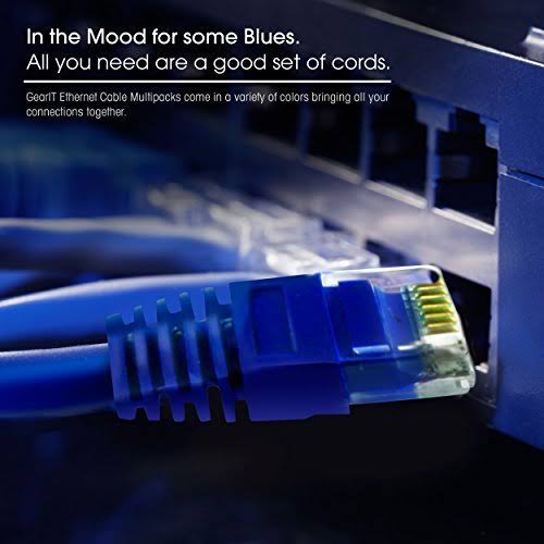 20 Pack 5 Feet Blue Cat 6 Ethernet Cable L3143