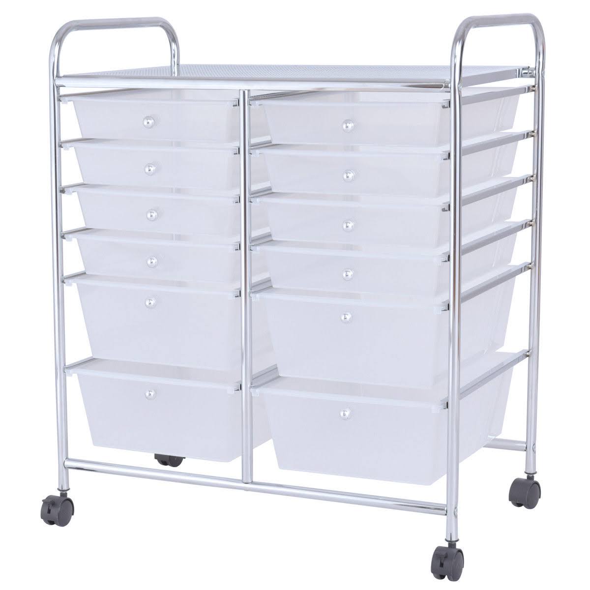 Rolling Cart 12 Storage Drawer Organizer Bins I398101