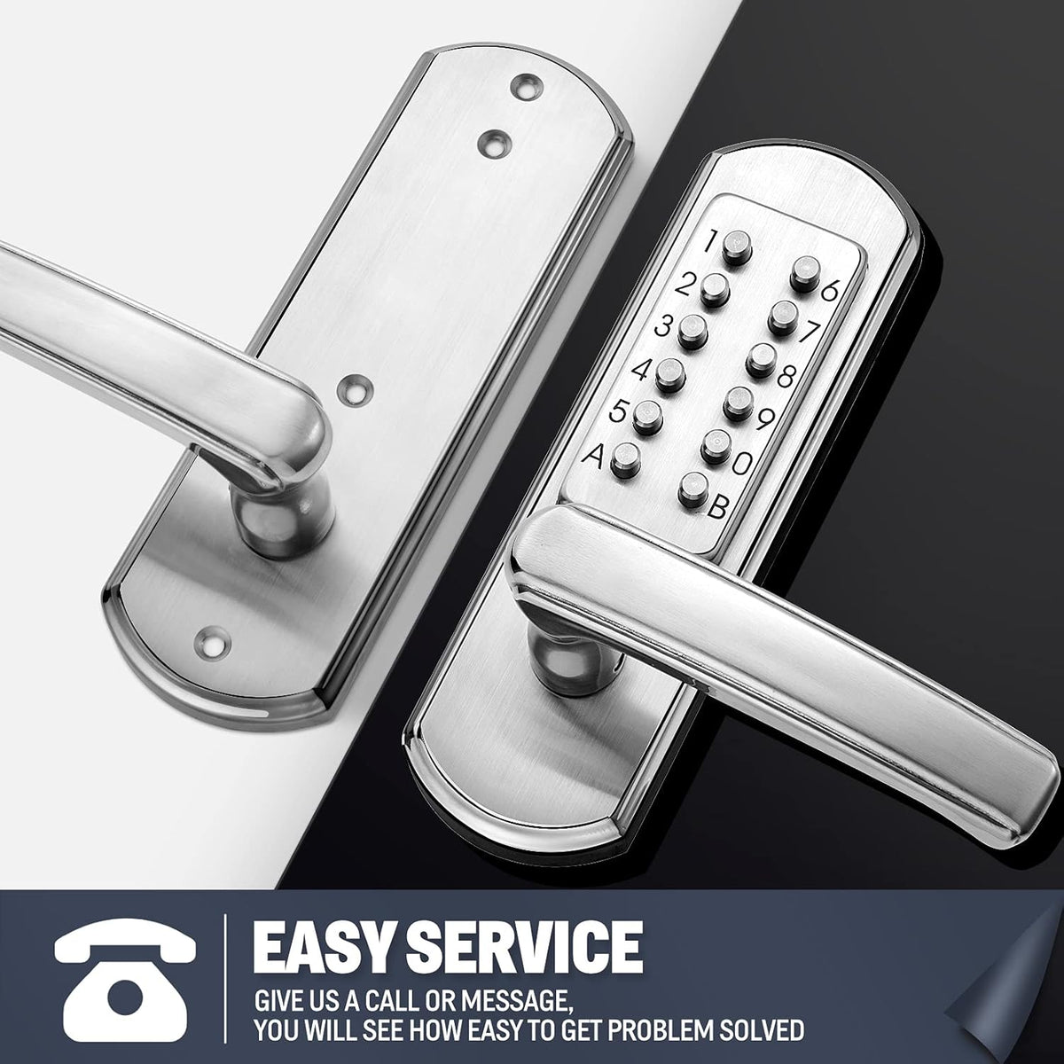 Keypad Door Lock with Handle Stainless Steel F23330