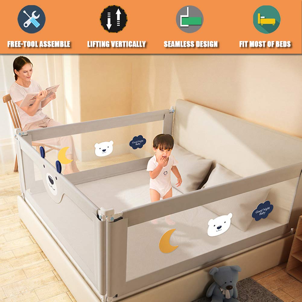 Extra Long Grey Moon Bed Rail for Toddlers G738103
