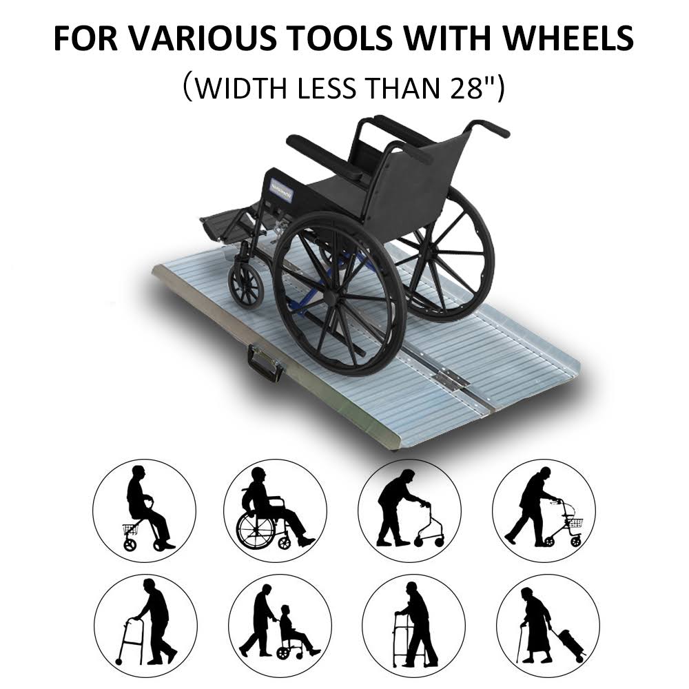 3ft Aluminum Foldable Wheelchair Ramp with Carry Handle G540