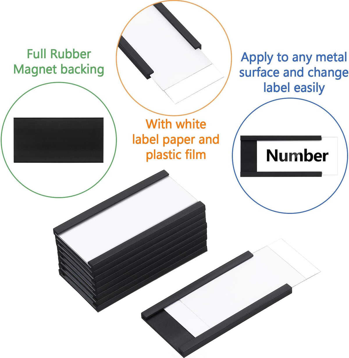 Magnetic Labels with Cards 1 x 2 Inch 60 Packs X369953