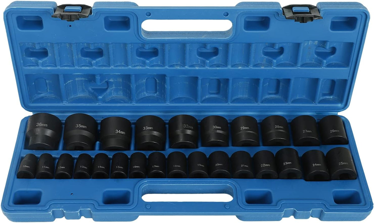 1/2-Inch Drive Deep Impact Socket Set 29-38mm 9pc X3245
