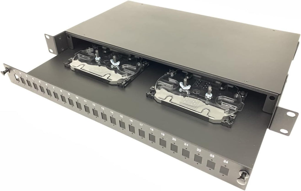 1U 19 24 Port SC Simplex LC Duplex Fiber Optic Rack Mount Enclosure Fiber Patch Panel V736758