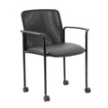 Black Mesh Guest Chair with Casters W3669