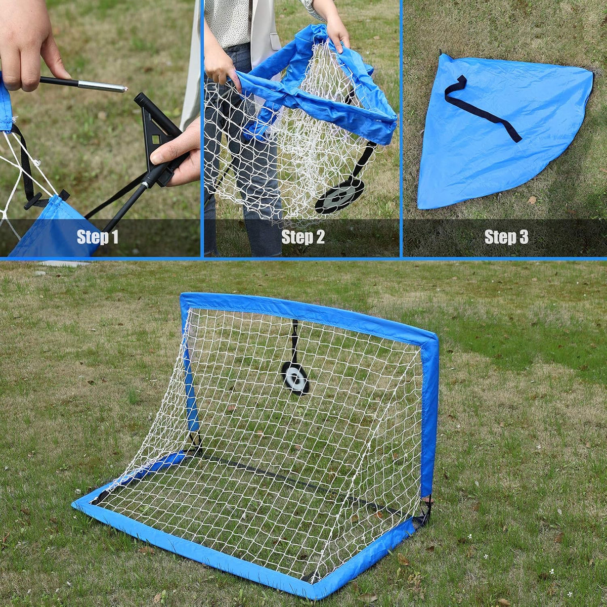 4'x3' Portable Pop Up Soccer Goals with Carry Bag, 2 Pack A23368