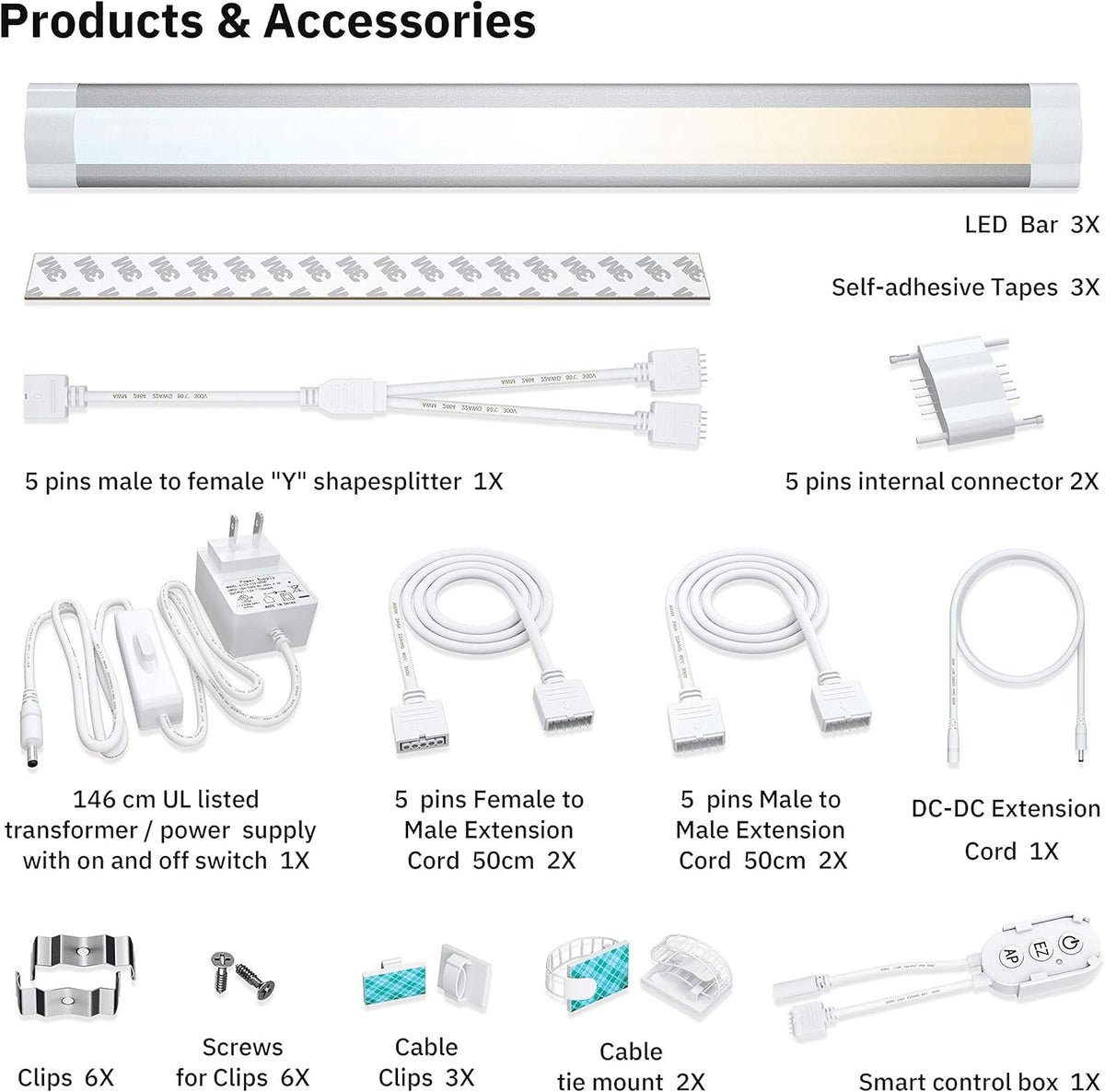 App Controlled Dimmable LED Under Cabinet Lights Kit H90677
