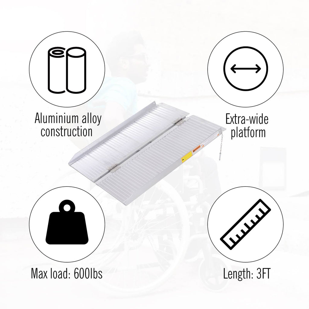 3ft Aluminum Foldable Wheelchair Ramp with Carry Handle G540