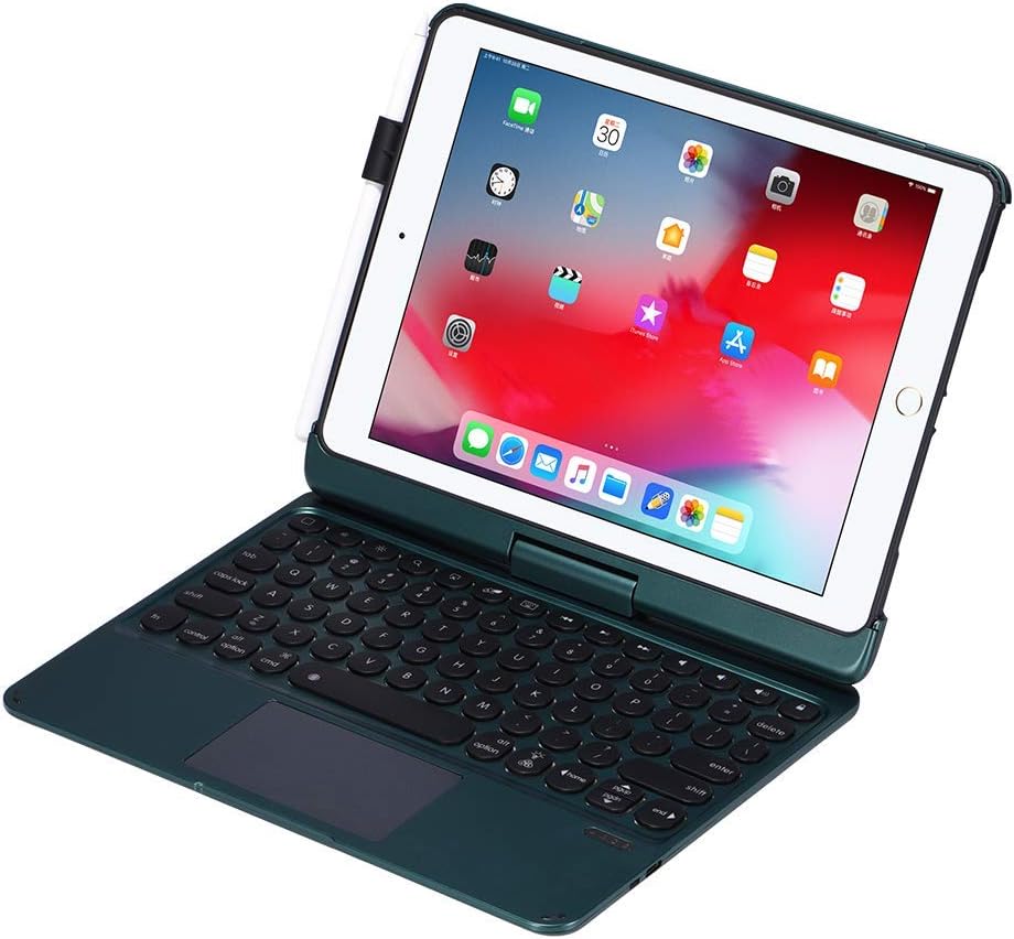 Black 360 Rotatable Backlit Wireless Keyboard Case H278