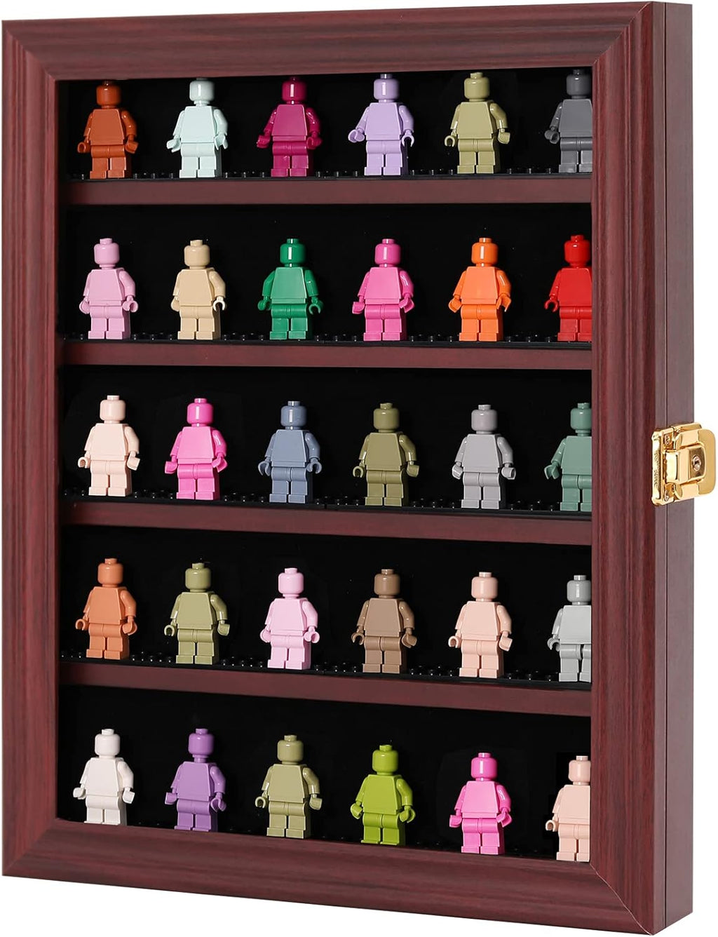 Black Wall Mount Display Case with UV Protected Lockable Removable Shelves O539688