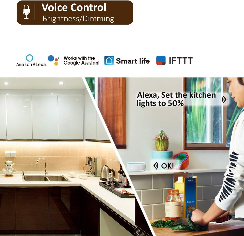 App Controlled Dimmable LED Under Cabinet Lights Kit H90677