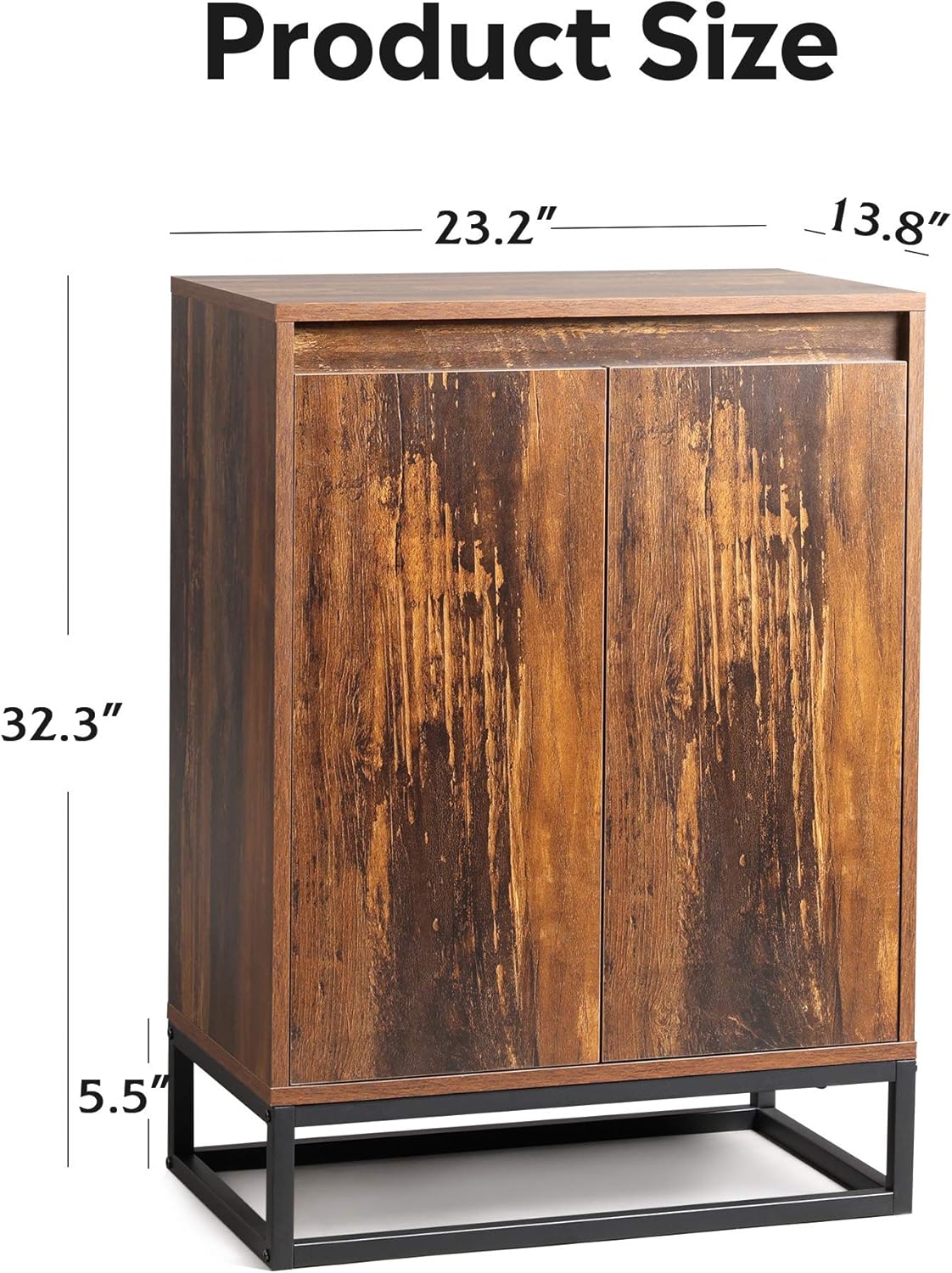 Wood Storage Cabinet with 2 Doors and Adjustable Shelf I37969