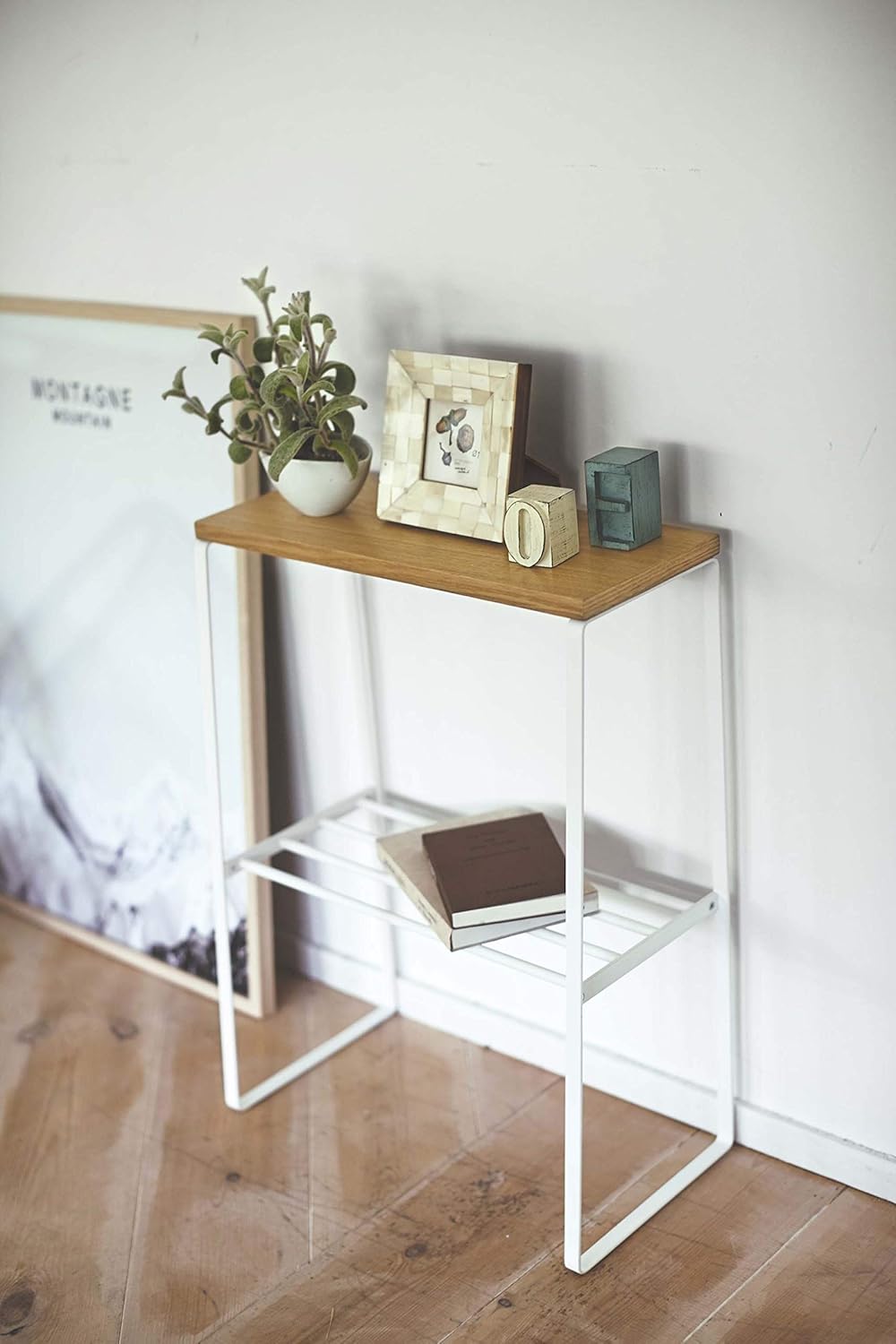 White Narrow End Table N3583