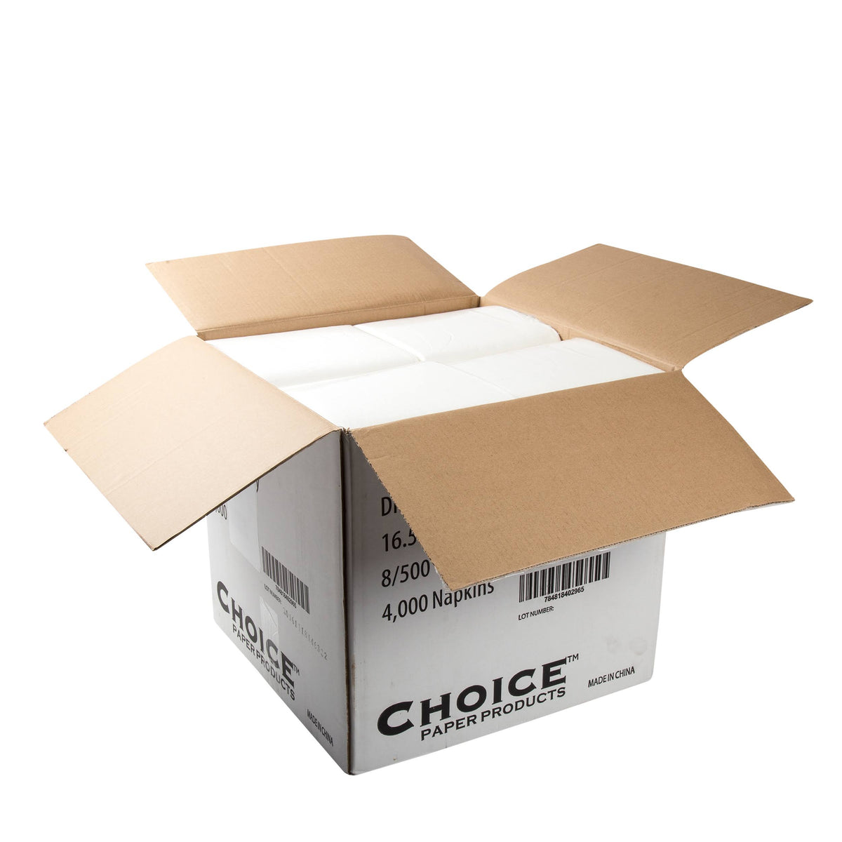 White 1-Ply Dinner Napkins, Case of 4000 Z40909