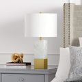 Marble Table Lamp with Fabric Shade F23545
