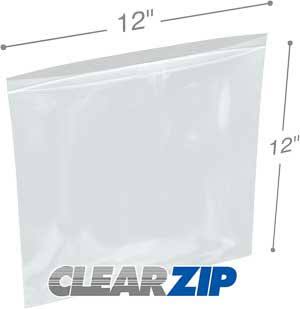 ClearZip Lock Bags 12 x 12 in. 0.004 Gauge Case of 500 E590