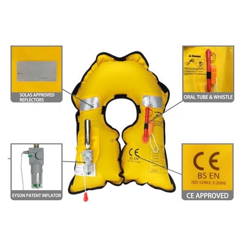 Inflatable Life Jacket Life Vest Automatic Manual Blue J24153