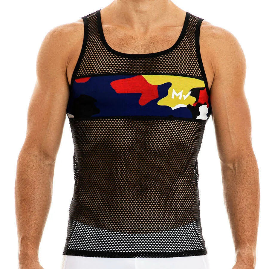 Camouflage Mesh Tank Top N421