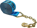 4 Inch x 50 Foot Blue Winch Strap with Chain Extension A60682