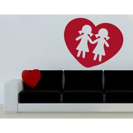 Heart Wall Decal Silver 47in x 38in G1709