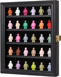Black Wall Mount Display Case with UV Protected Lockable Removable Shelves O539688