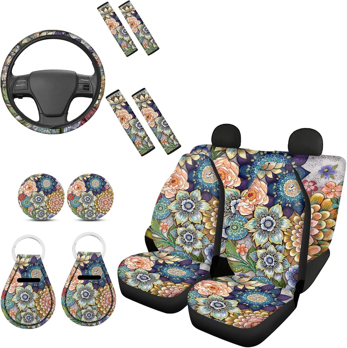 Leopard Print 13pcs Car Seat Covers Set S793