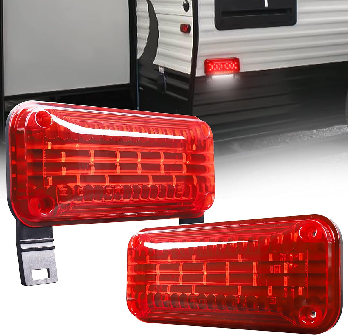 Red Brake Turn Light with License Plate Light Pack of 2 Q6686