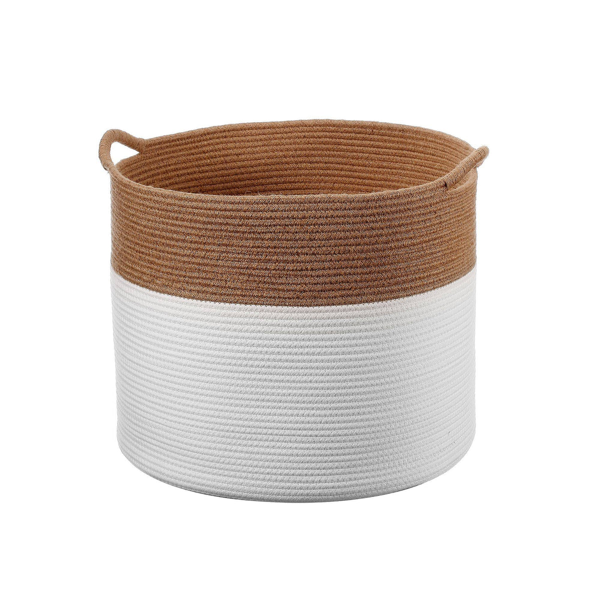 White Coiled Rope Laundry Basket Z57508