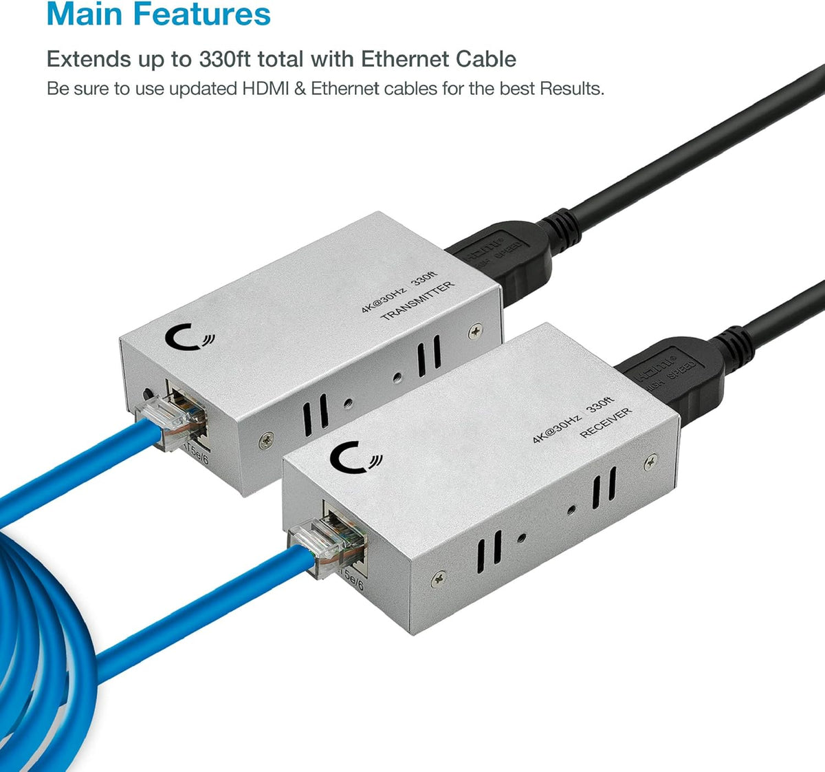 4K HDMI Extender Over Ethernet Cable with IR Control O3574