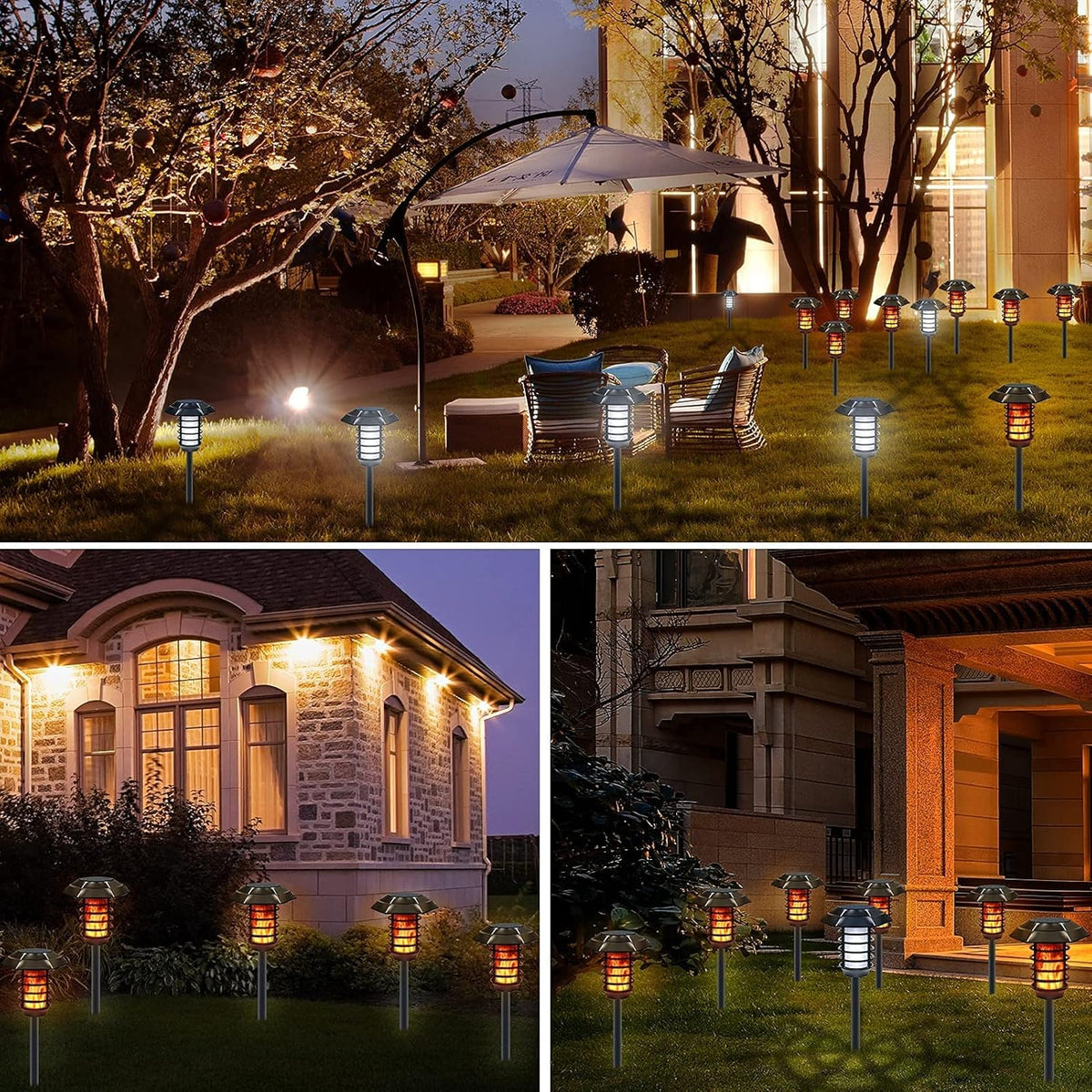 IP65 Waterproof Solar Flame Lights Outdoor 4 Pack C114195
