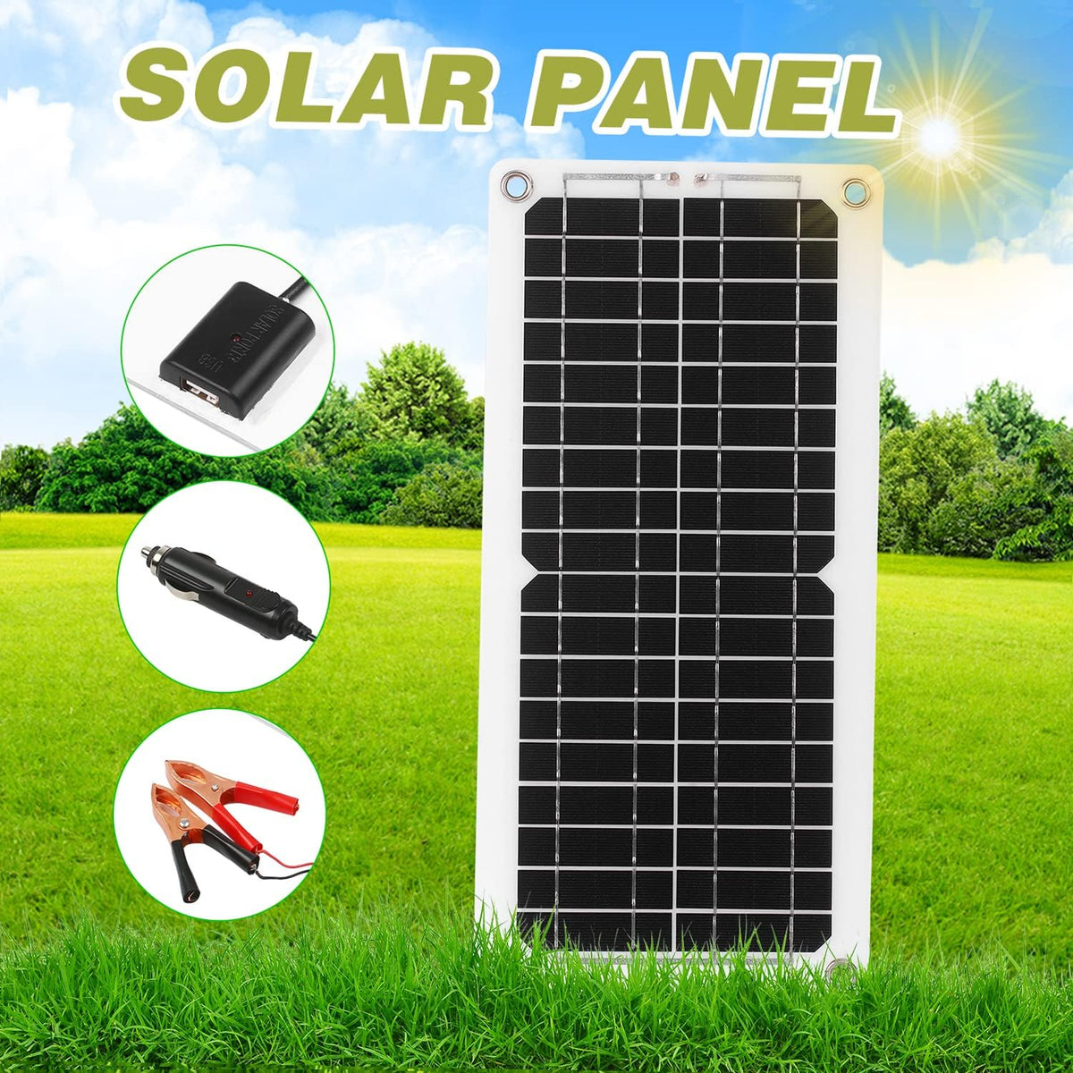 12 W Monocrystalline Solar Panel Kit with Controller Pack of 2 C918419