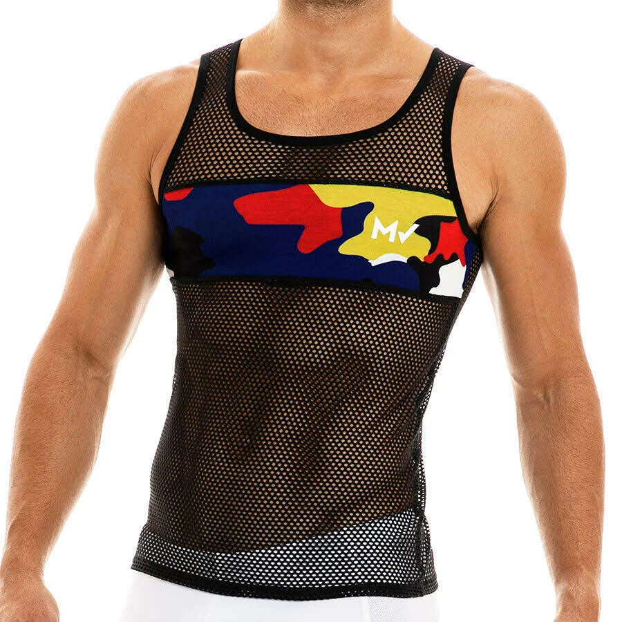 Camouflage Mesh Tank Top N421