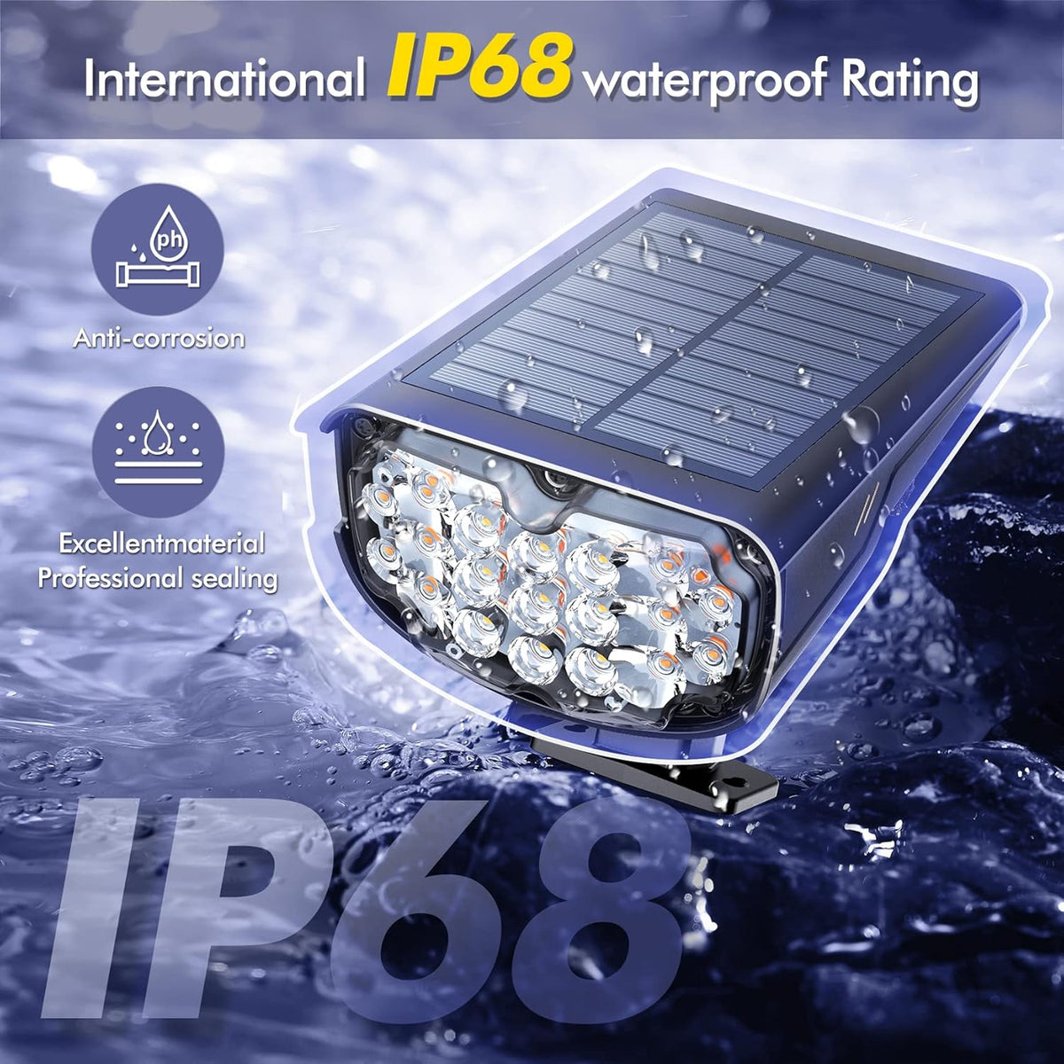 IP68 Waterproof Solar LED Landscape Spotlights 2 Pack W706