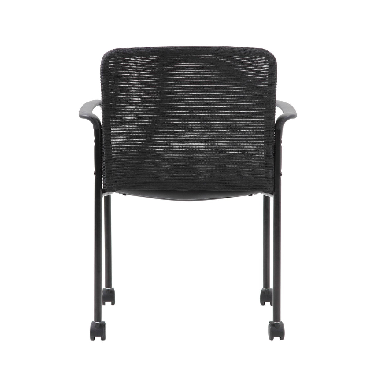 Black Mesh Guest Chair with Casters W3669