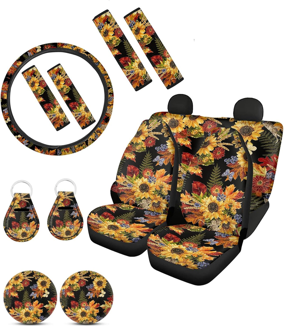 Leopard Print 13pcs Car Seat Covers Set S793