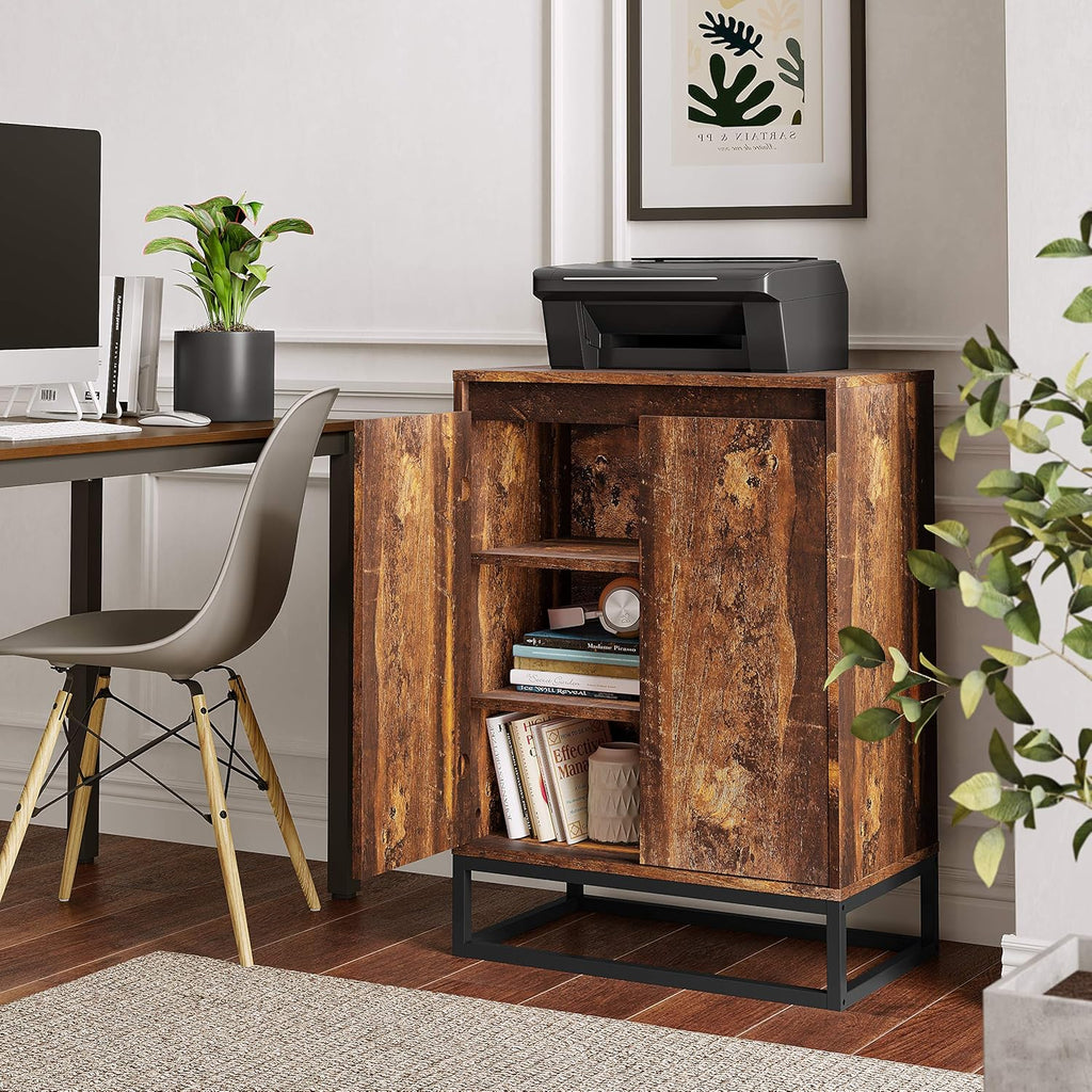 Wood Storage Cabinet with 2 Doors and Adjustable Shelf I37969
