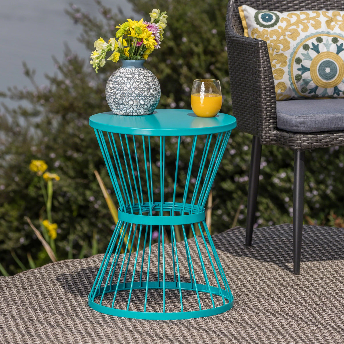 16 Inch Iron Side Table W9730