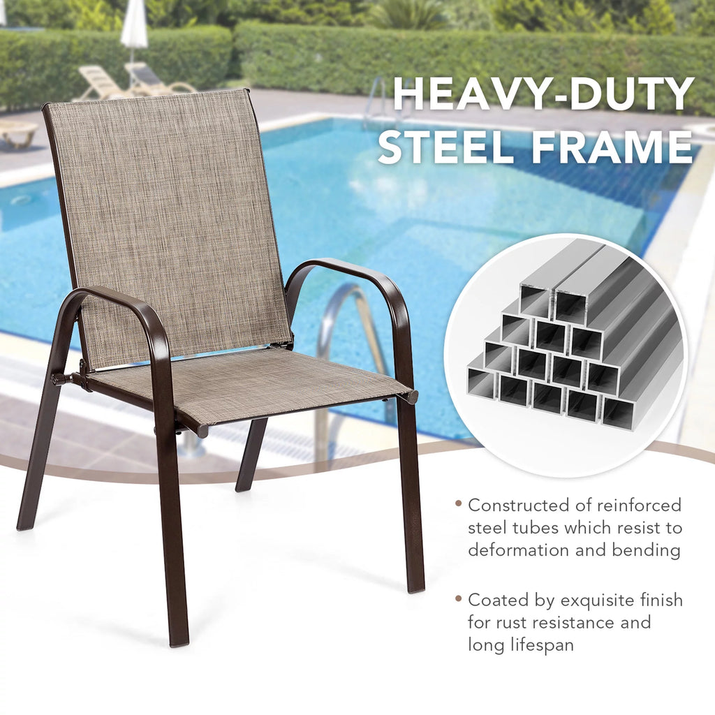 Set of 2 Grey Steel Patio Chairs H730