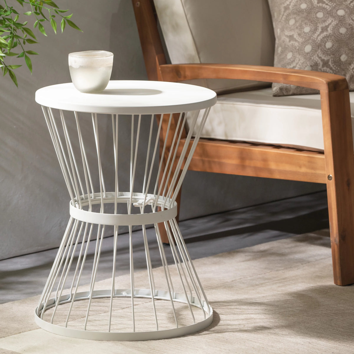 16 Inch Iron Side Table W9730