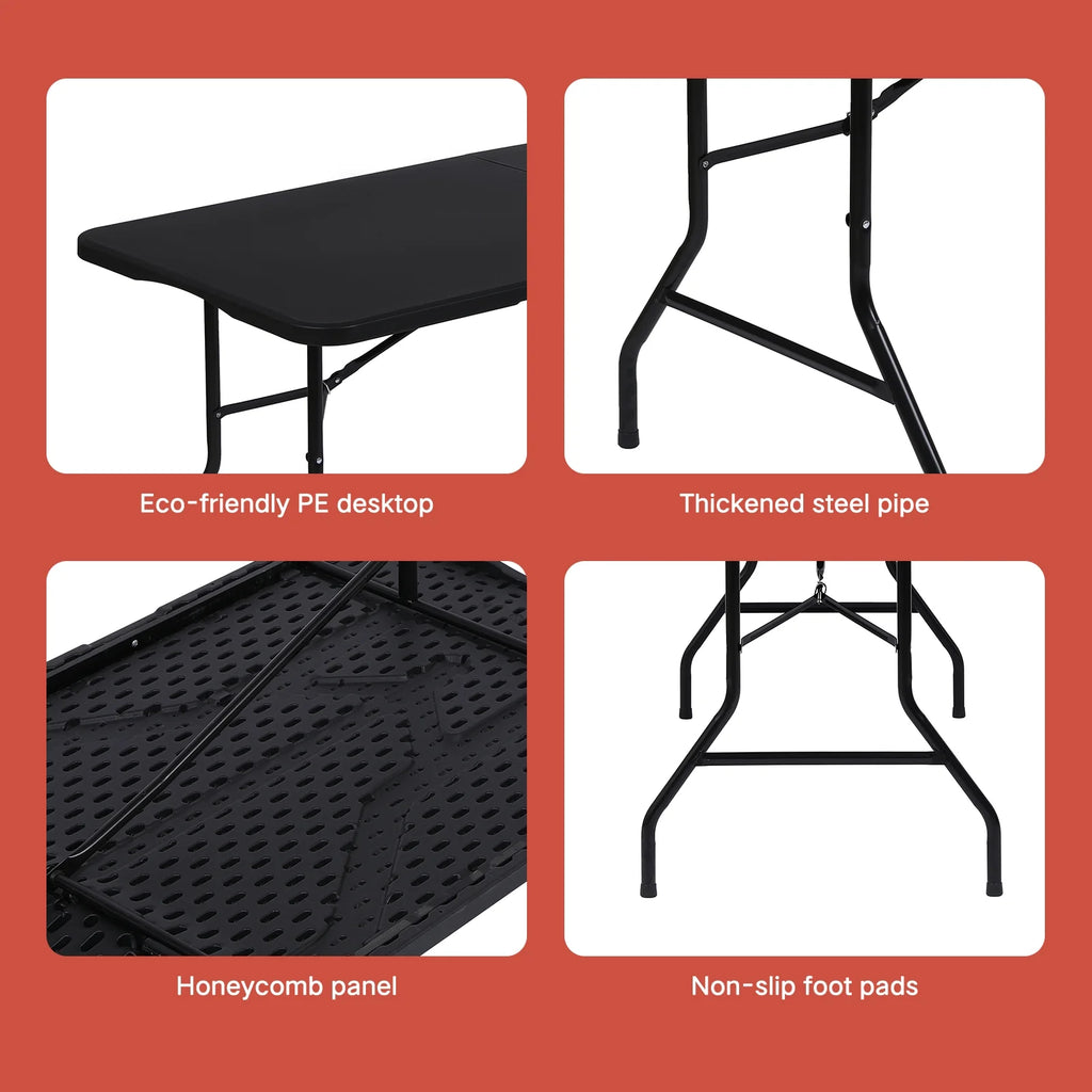 6ft Heavy Duty Plastic Folding Table S69413