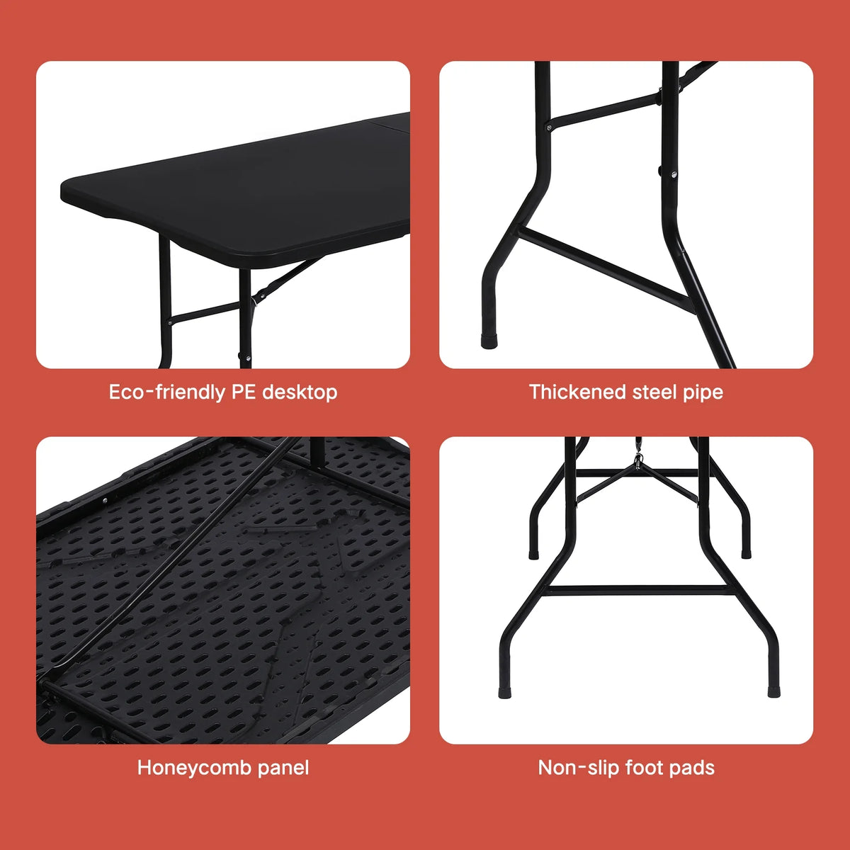 6ft Heavy Duty Plastic Folding Table S69413