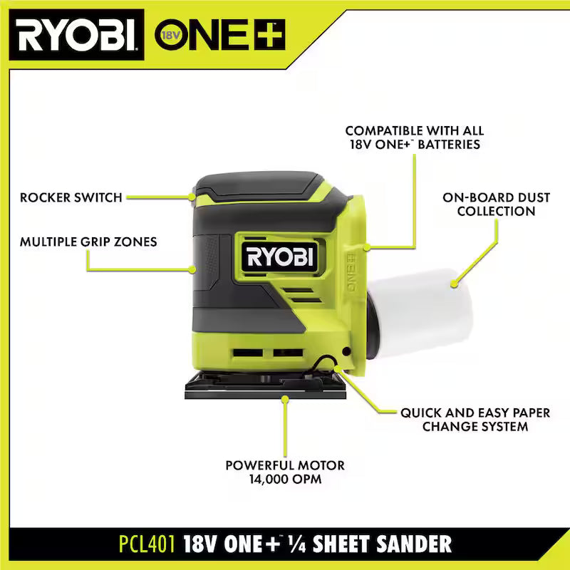 18V Cordless 1/4 Sheet Sander F4916