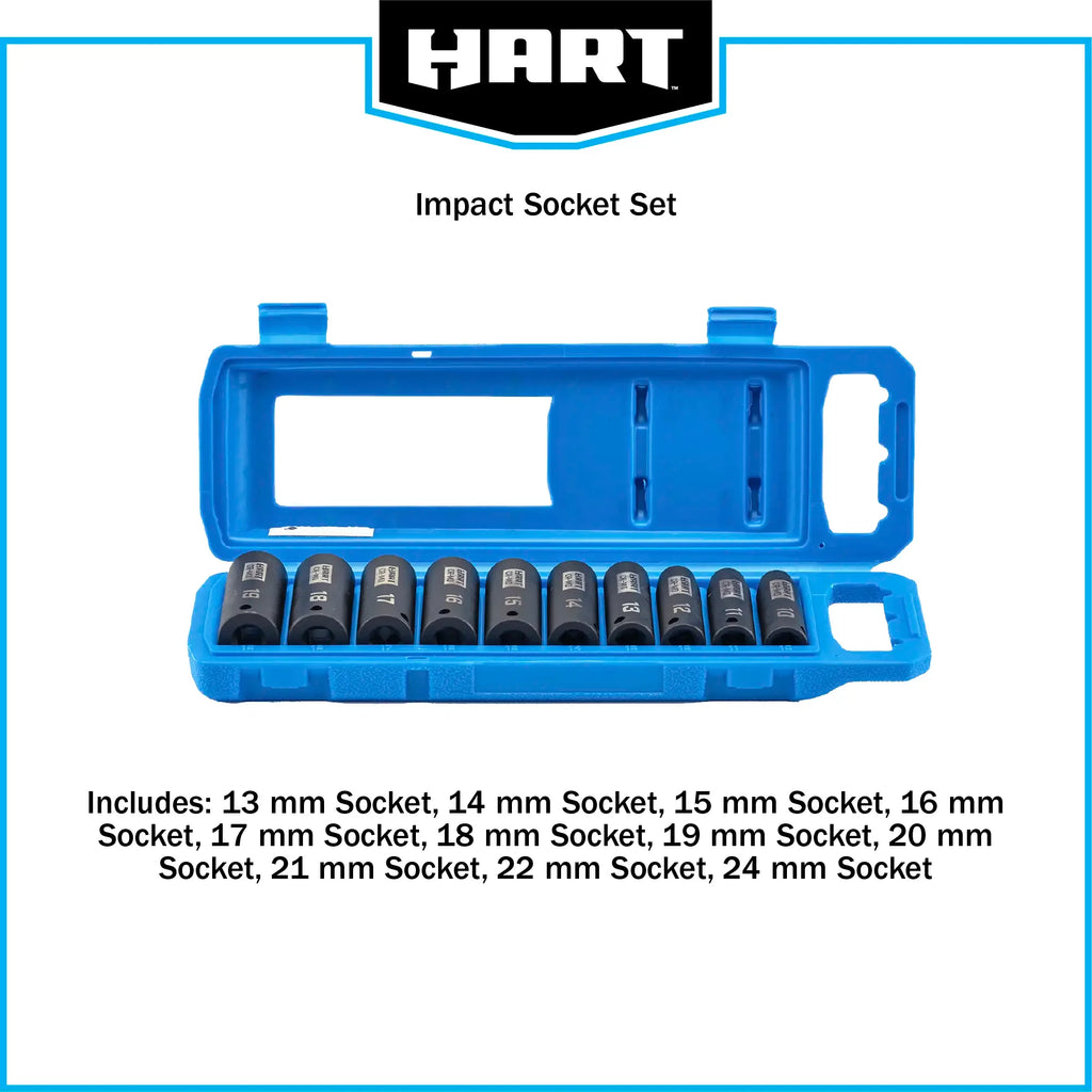 10 Piece 3/8-inch CR-MO Impact Rated Socket Set X378096