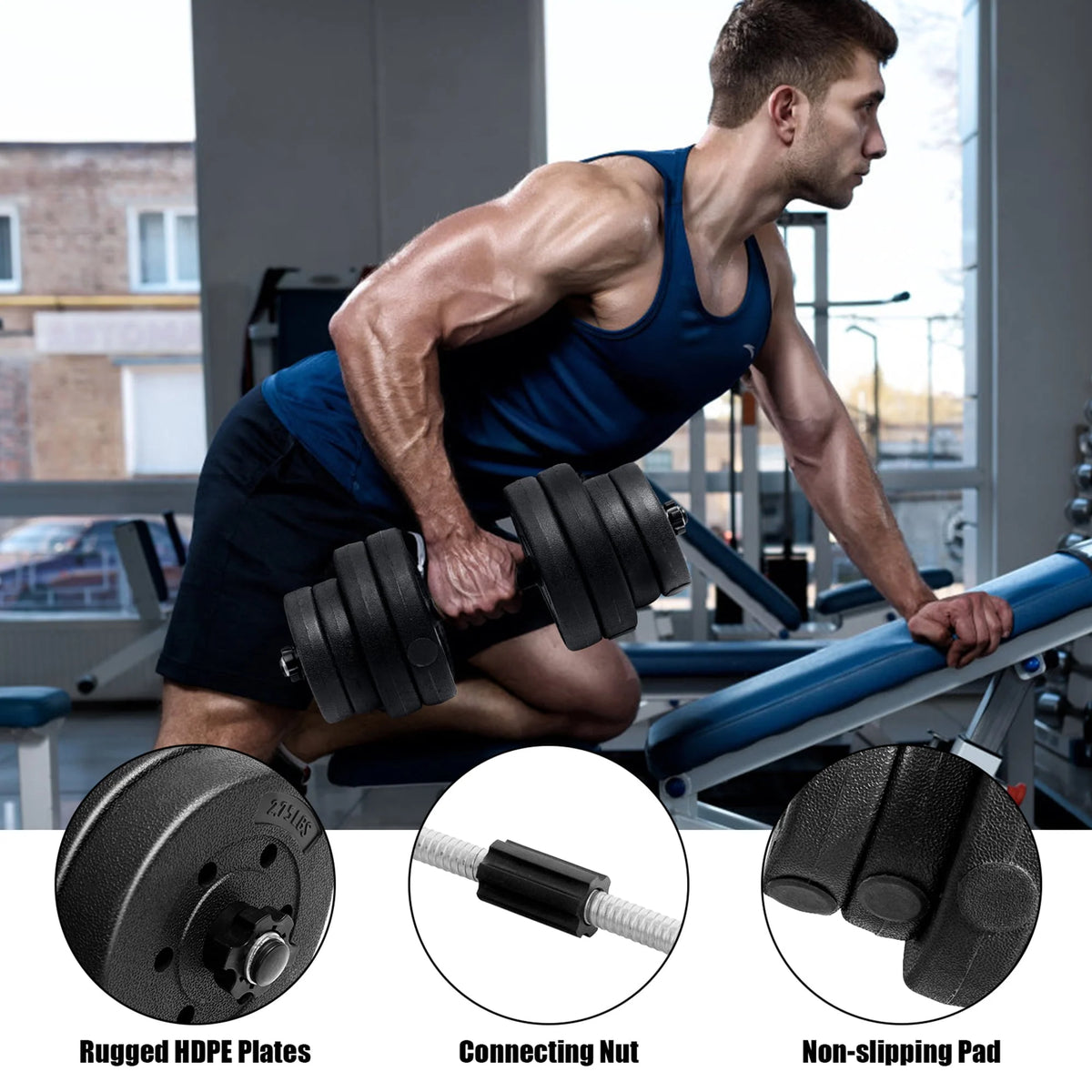 66 Lbs. Adjustable Dumbbell Set Y941305