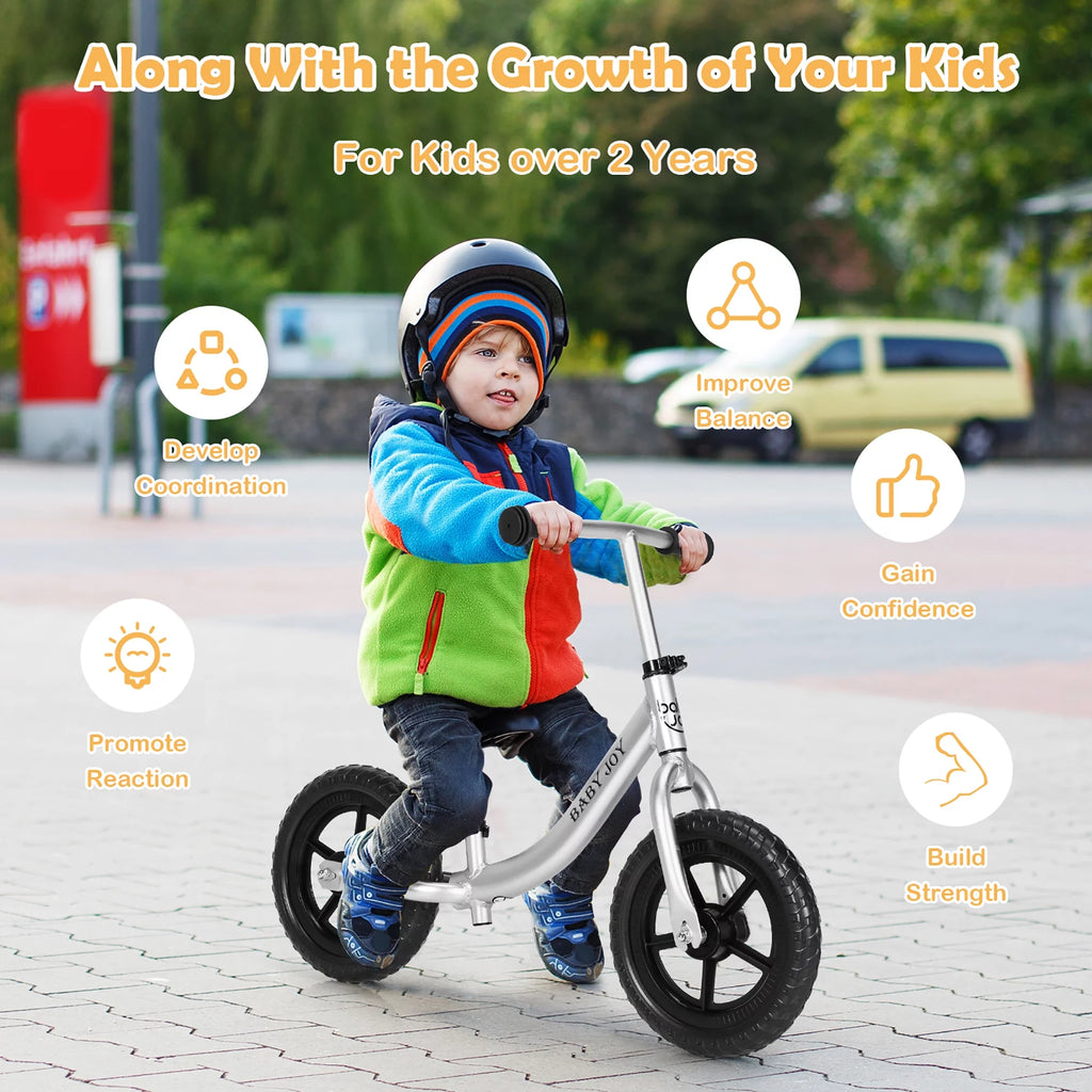 Adjustable No Pedal Aluminum Balance Bike Black T98351
