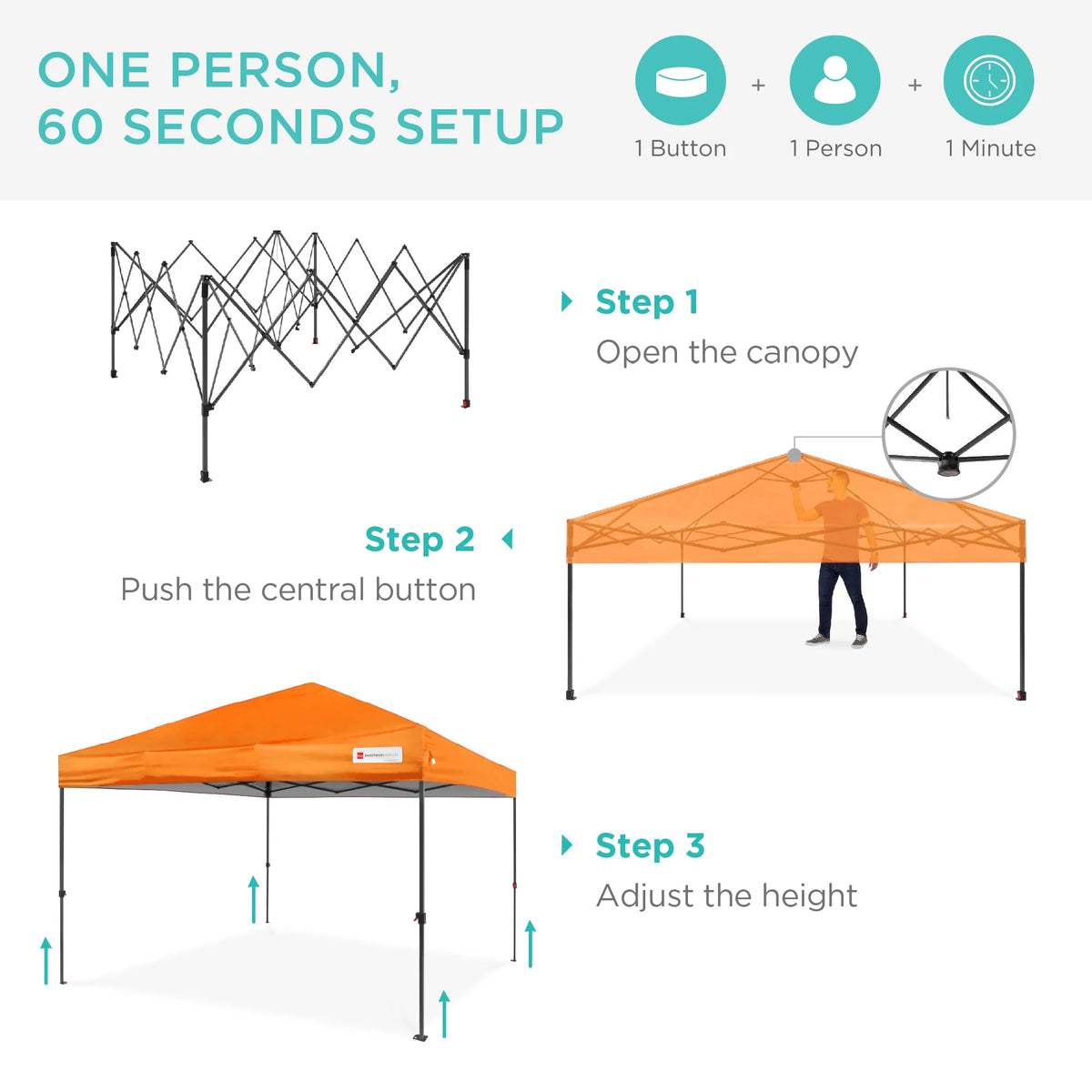 10x10ft Pop Up Canopy with Wheeled Case and 4 Weight Bags Q471
