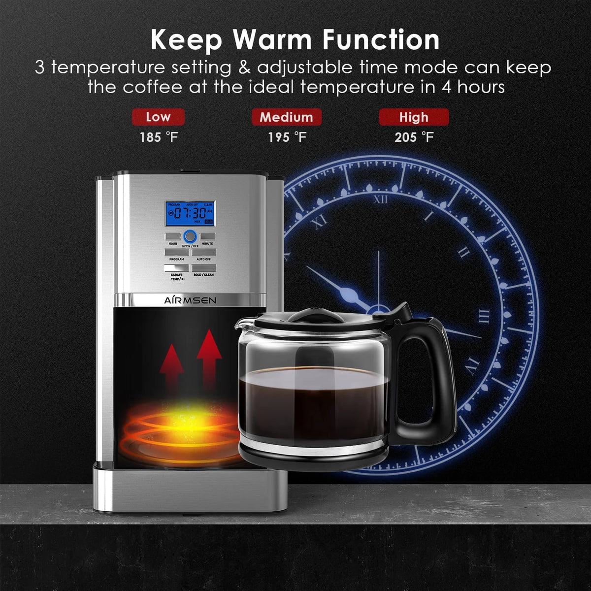 Stainless Steel 12 Cup Programmable Drip Coffee Maker K7431