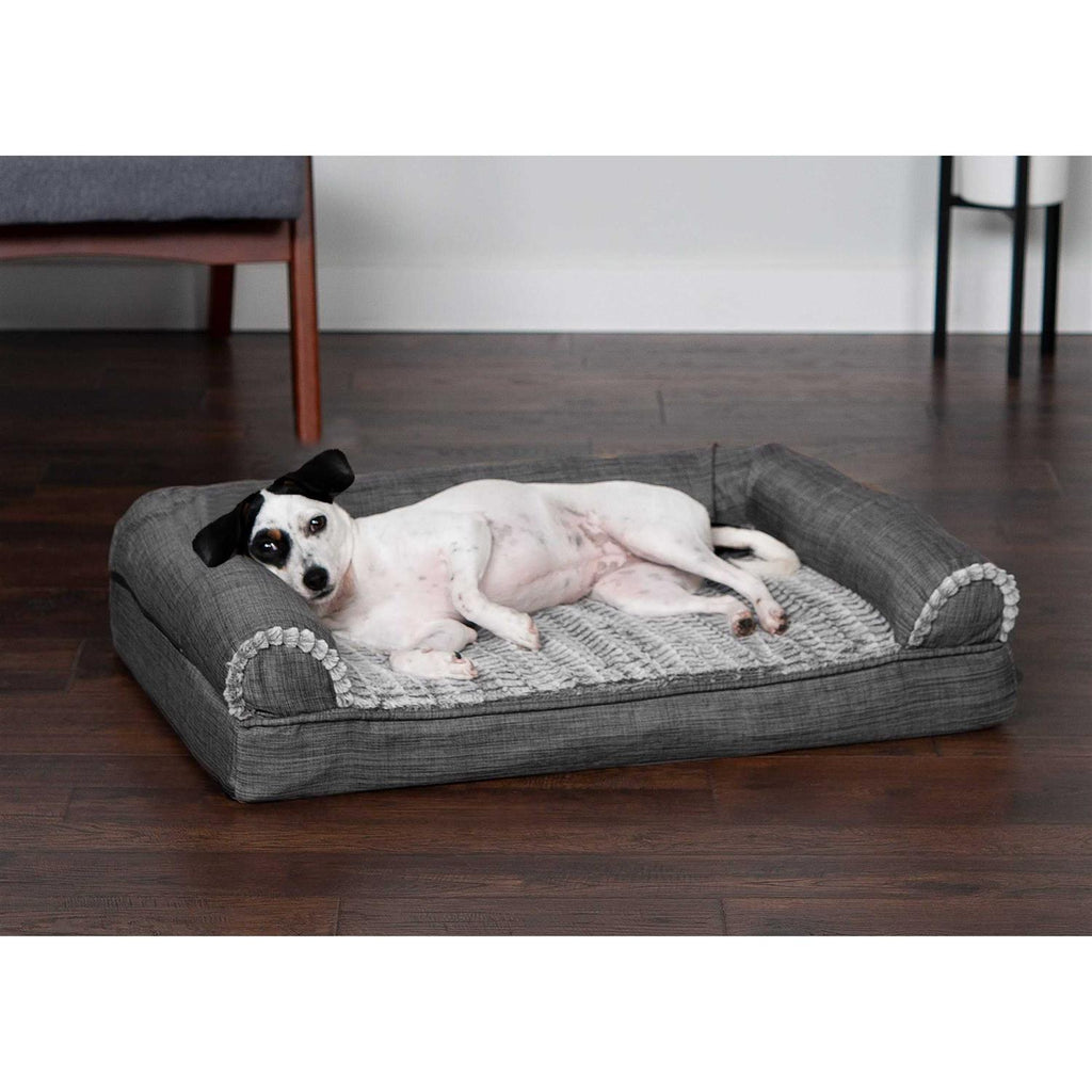 Luxe Fur & Performance Linen Sofa Bed A493